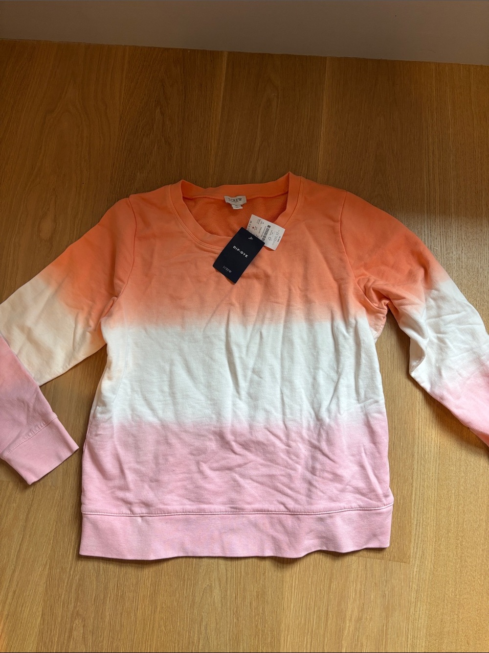 J Crew NWT Ombre Pink & Coral Sweatshirt